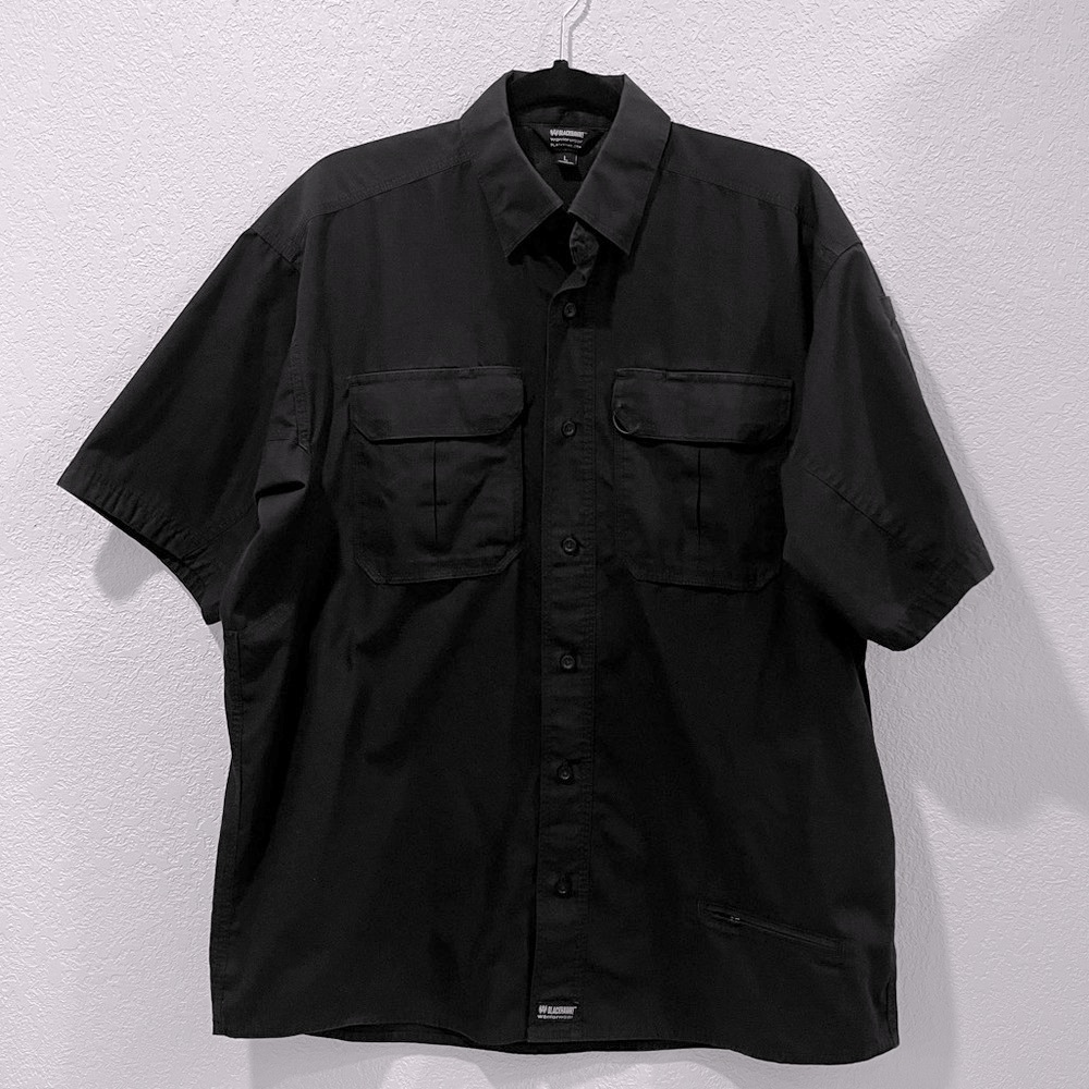 Blackhawk Warrior Wear Men's Button Short Sleeve Tactical Shirt Black Size Large